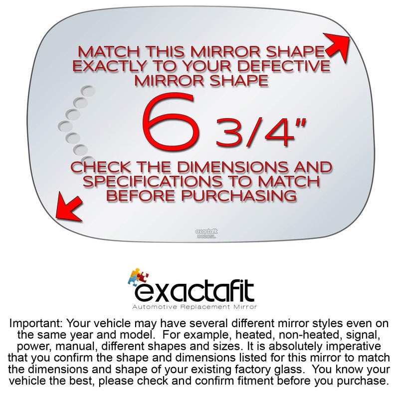 Rugged TUFF exactafit 8020SL Driver Side Mirror Glass Replacement Repair With Turn Signal Arrow Compatible With 2005 2006 2007 2008 2009 2010 Toyota Avalon - Image 2